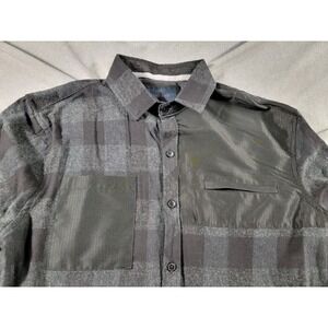 Nomad Flannel Shirt Button up Mens Small Gray Black‎ Plaid Long Sleeve